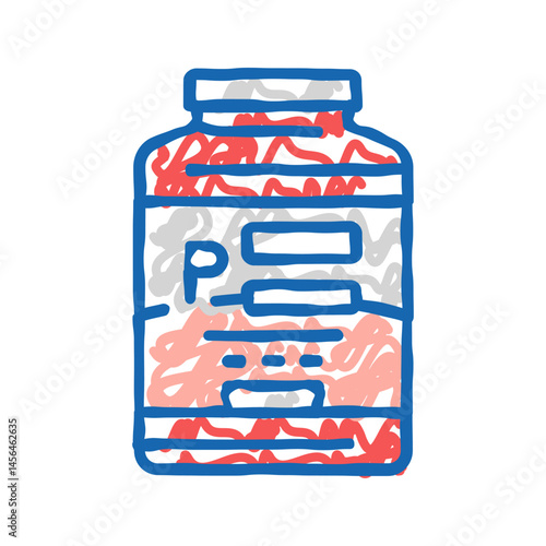 whey protein milk product dairy icon doodle illustration