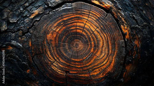 Wallpaper Mural Close-up view of a charred, intricate tree stump. Torontodigital.ca