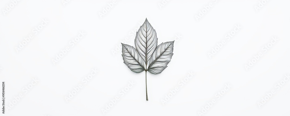 Obraz premium Single Leaf Illustration on White
