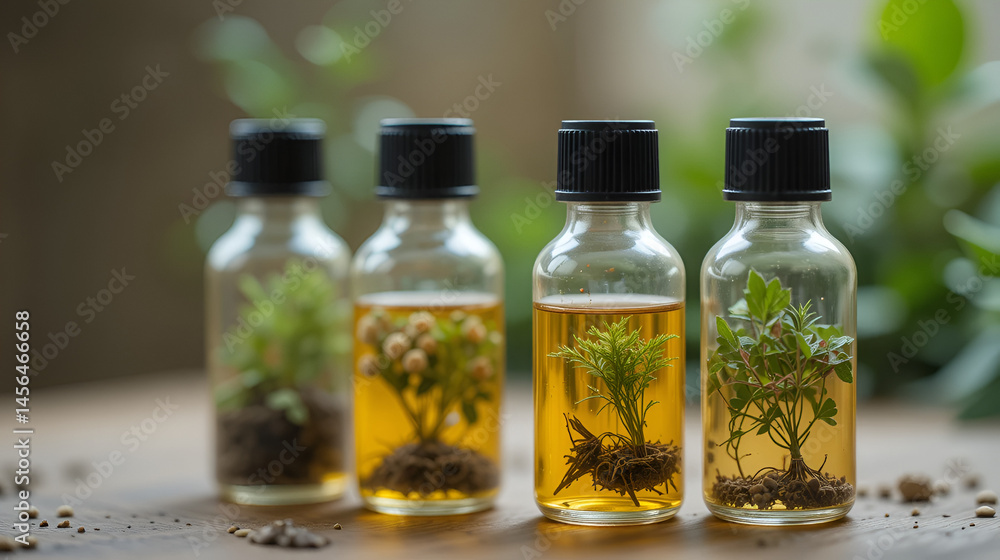 Tincture of medicinal herbs in bottles. Selective focus. Tincture of medicinal herbs in bottles. Selective focus.