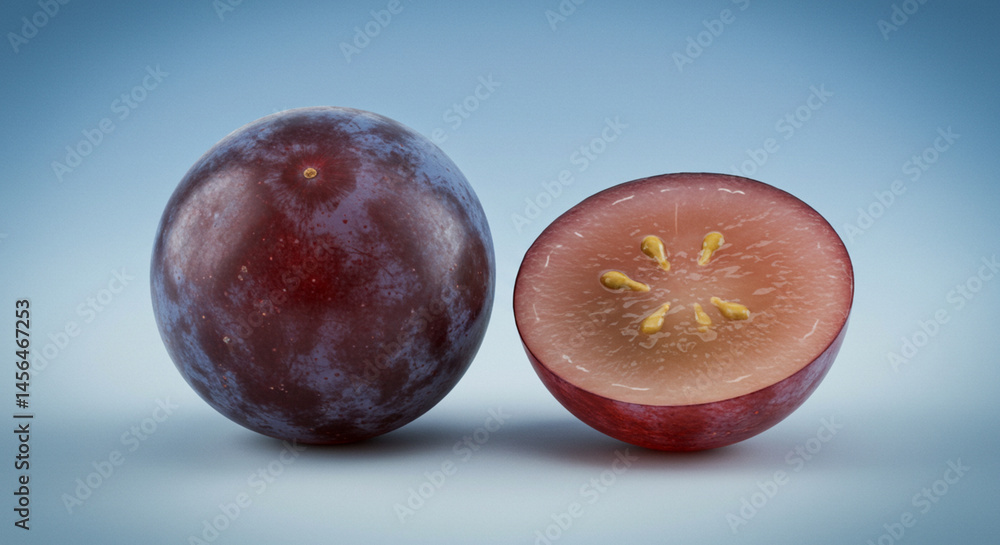 Obraz premium grape, one whole fruit and another cut in half