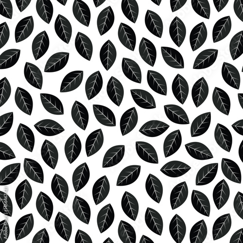 Scandinavian seamless doodle pattern with vintage leaves sketch. For wrapping paper. Ideal for wallpaper, surface textures, textiles.