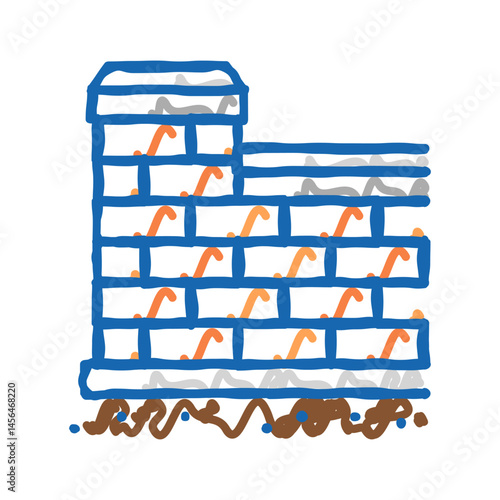 coping wall building house icon doodle illustration