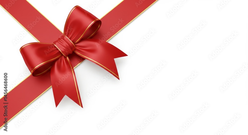 Red Ribbon with Golden Edges Presents an Elegant Holiday Presentation Red Ribbon with Golden Edges Presents an Elegant Holiday Presentation