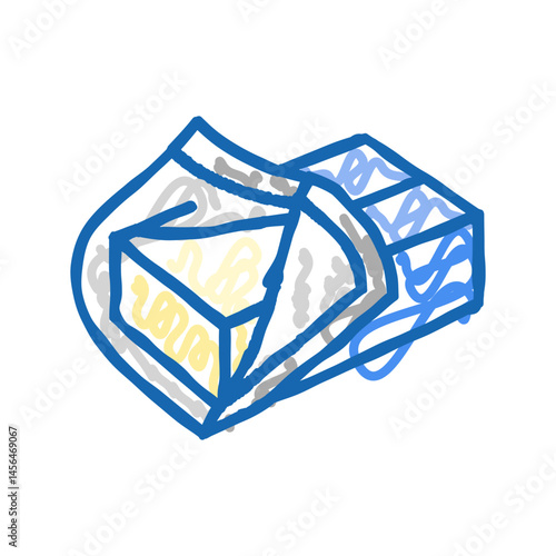 butter cheese food slice icon doodle illustration