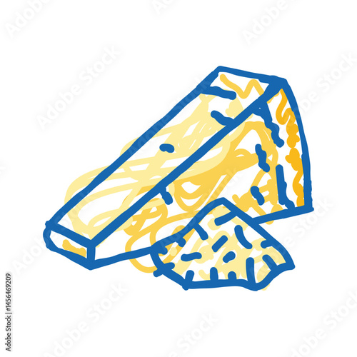 parmesan cheese food slice icon doodle illustration