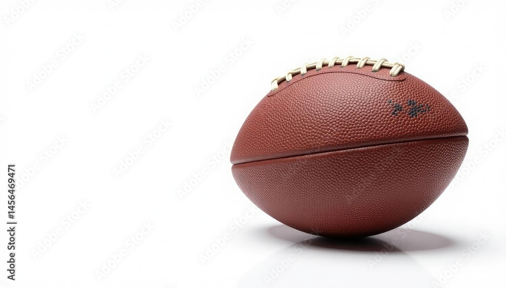 Rustic worn football on pure white background , background, sports, antique Rustic worn football on pure white background , background, sports, antique
