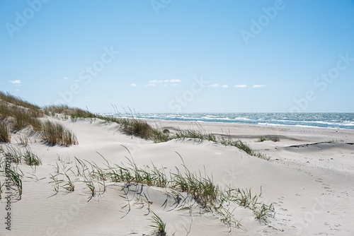 Obraz na płótnie Sunny spring day by Baltic sea, Liepaja surroundings, Latvia. w salonie
