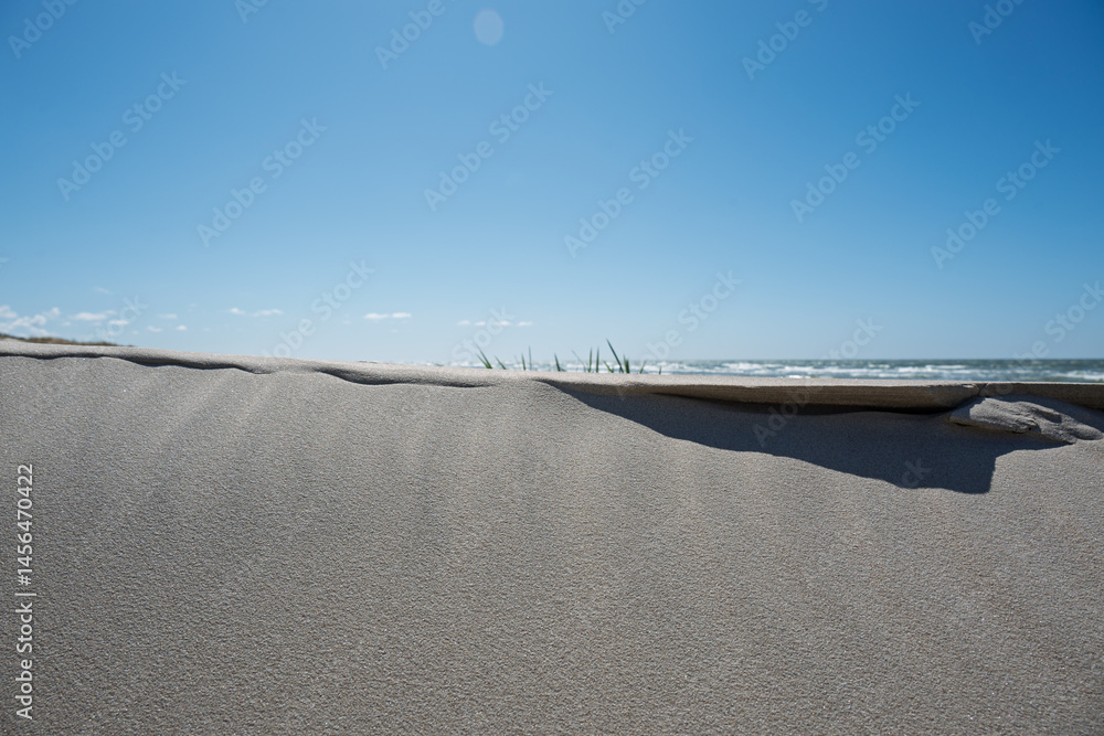Sunny spring day by Baltic sea, Liepaja surroundings, Latvia.
