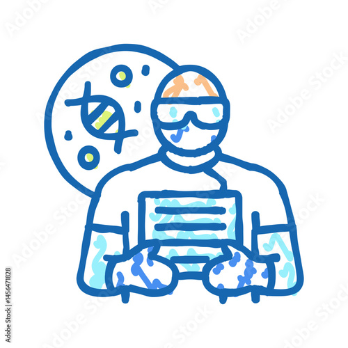 biomedical engineer worker icon doodle illustration