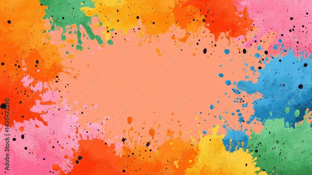 Fototapeta premium Vibrant Colorful Paint Splatter Background Design Perfect for Festive Projects