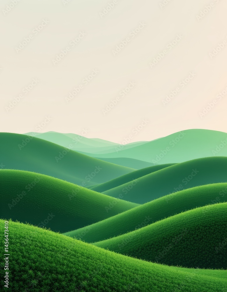 Obraz premium Rolling Green Hills Landscape