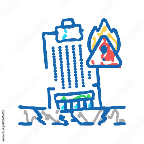 natural crisis icon doodle illustration