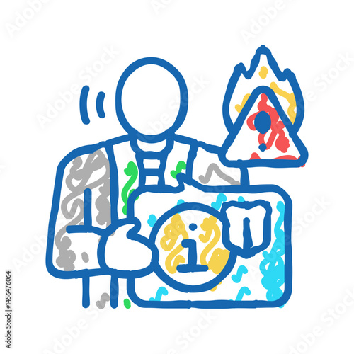management misconduct organizational crisis icon doodle illustration
