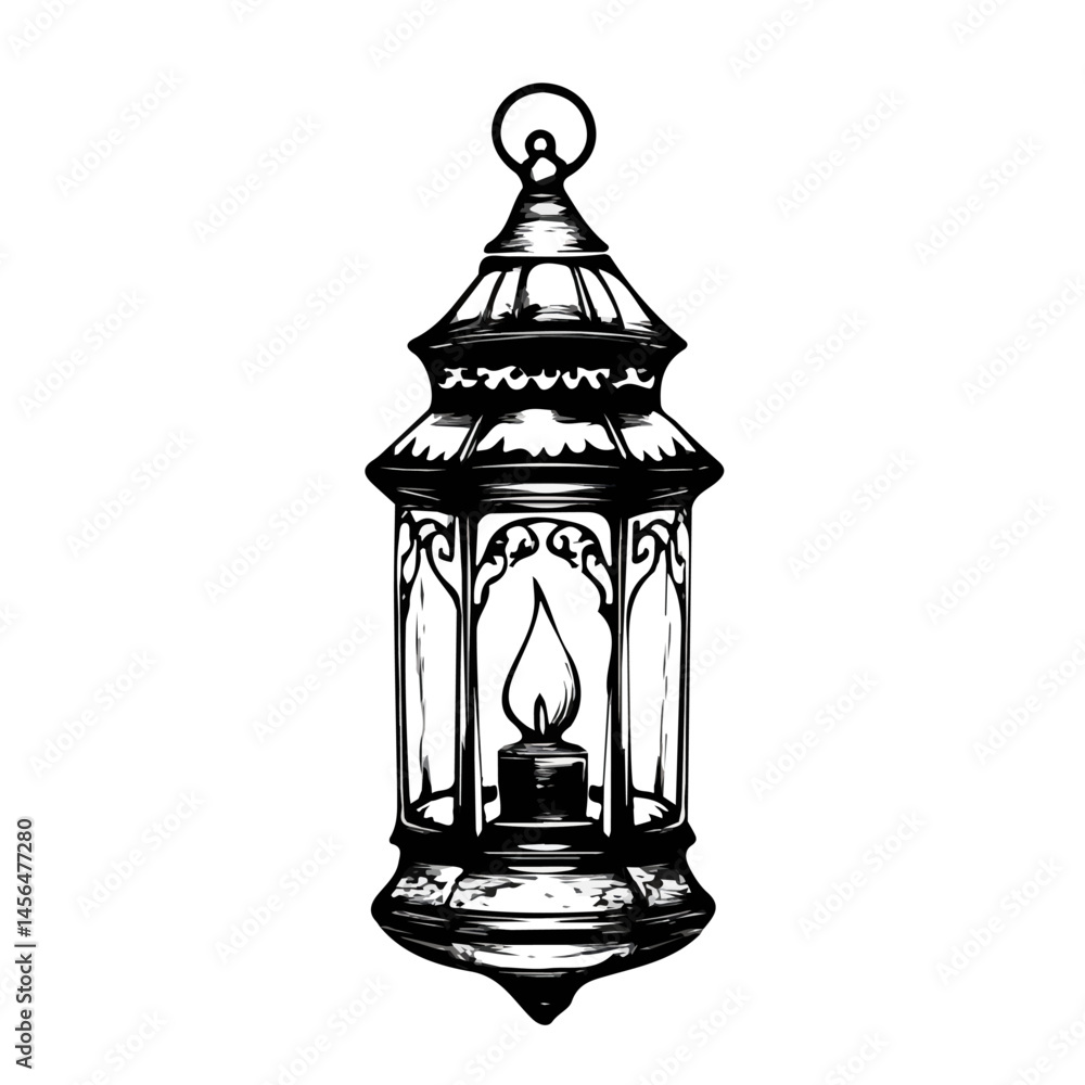 Lantern symbol - minimalist black and white vector art - perfect for tattoos, logos - isolated on white Lantern symbol - minimalist black and white vector art - perfect for tattoos, logos - isolated on white