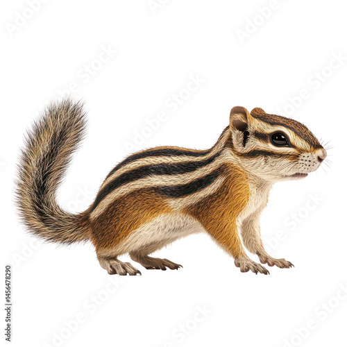 Chipmunk Tamias isolated on white or transparent background 
