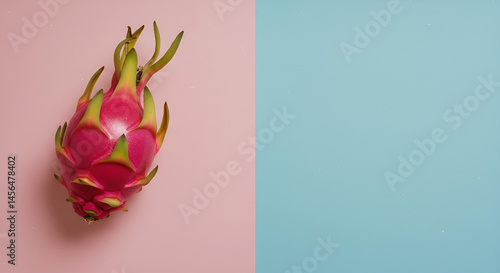Dragon fruit in the middle of pastel background