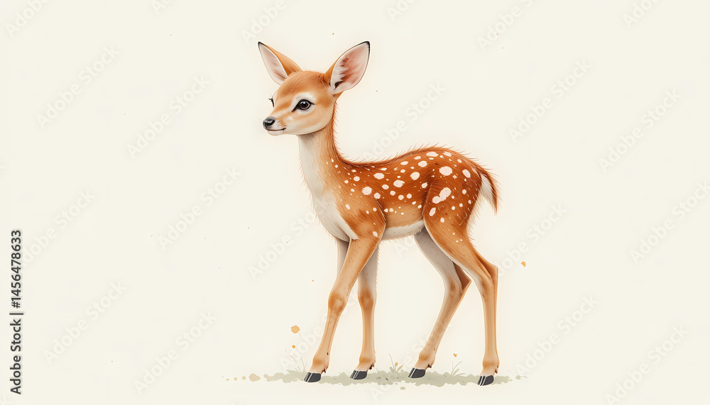 Adorable fawn standing gracefully, a symbol of innocence and natures beauty Adorable fawn standing gracefully, a symbol of innocence and natures beauty