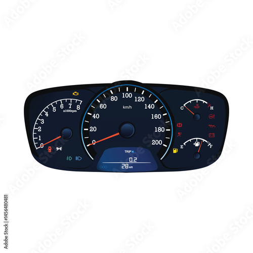 Car Speedometer Illustration vector based drawing