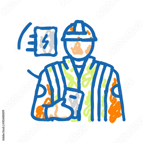 electronics installers repairers icon doodle illustration