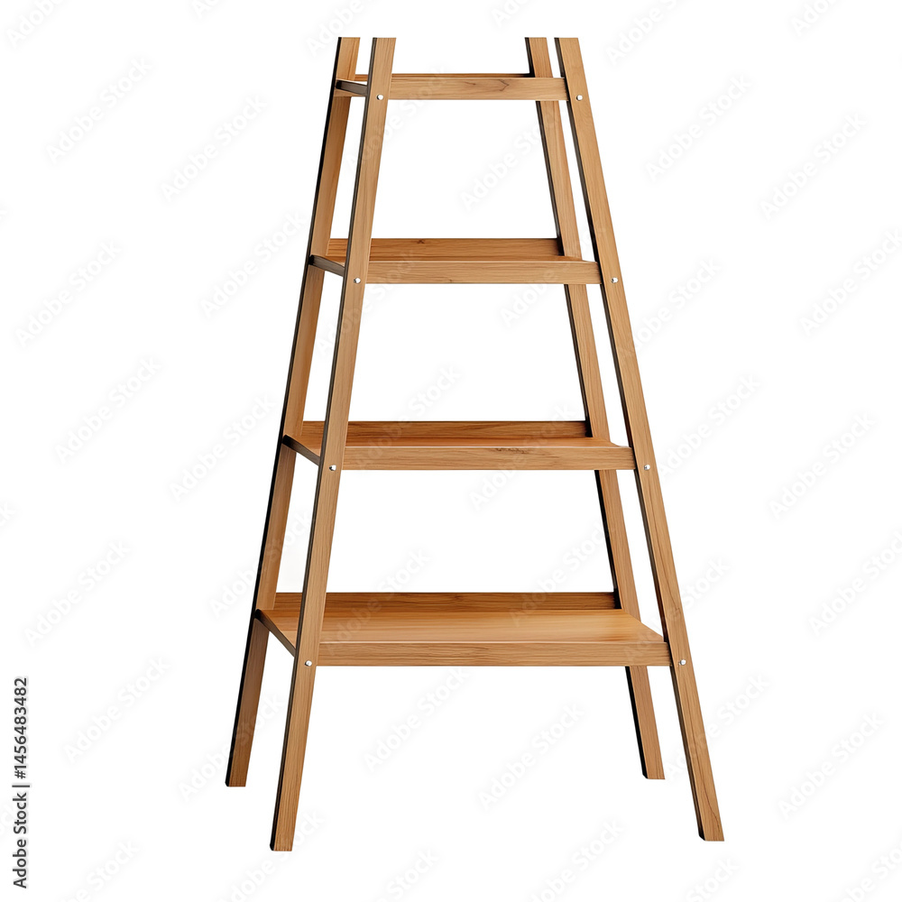 A simple wooden shelving unit. The shelves are arranged in a tiered structure, and it's made of natural wood A simple wooden shelving unit. The shelves are arranged in a tiered structure, and it's made of natural wood