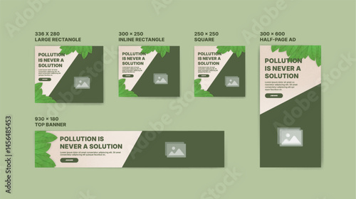 Web and mobile banner design templates for World Environment Day campaign. Web banners for environmental campaign advertising promotion.