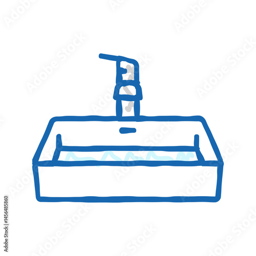 sink bathroom interior icon doodle illustration