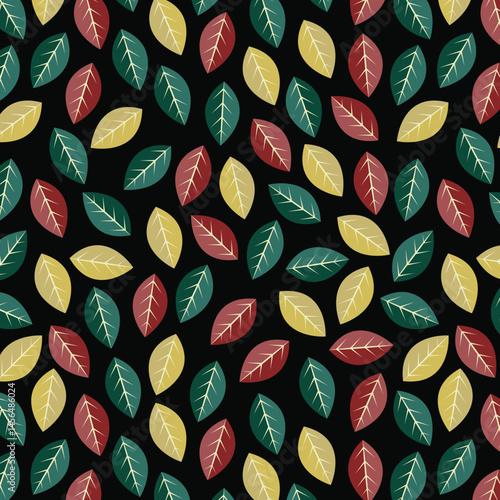 Scandinavian seamless doodle pattern with vintage leaves sketch. For wrapping paper. Ideal for wallpaper, surface textures, textiles.