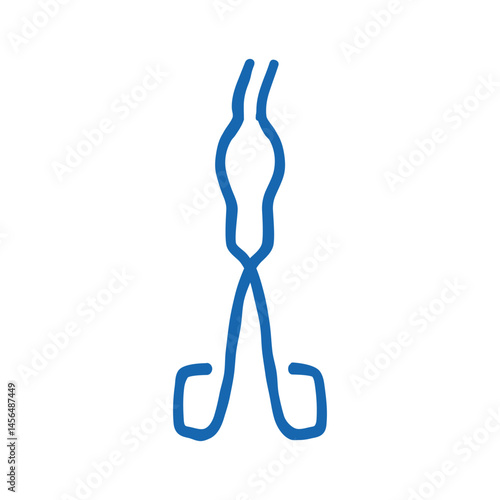 crucible tongs chemical glassware lab icon doodle illustration