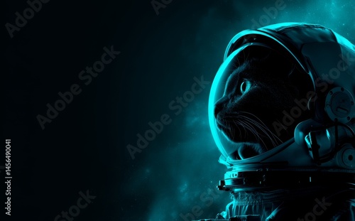 The cat is on a spacewalk, surrounded by cosmic art that resembles a science fiction wallpaper, capturing the beauty of deep space with billions of galaxies in the universe, using elements furnished