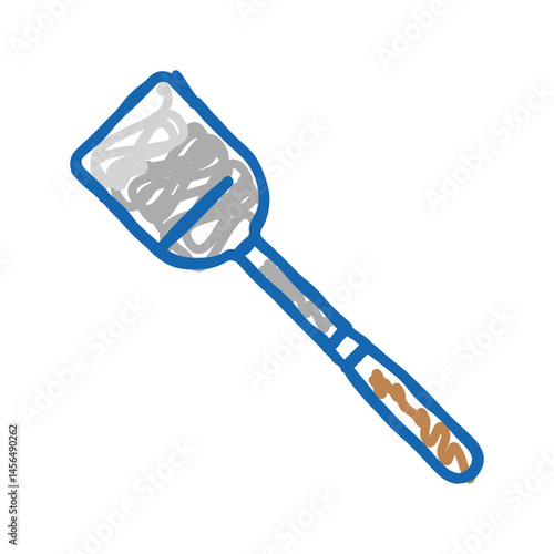 stainless steel spatula kitchen cookware icon doodle illustration