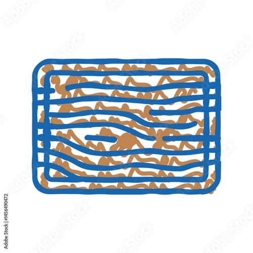 wood cutting board kitchen cookware icon doodle illustration