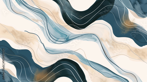 Minimal Abstract Fluid Background with Neutral Tones