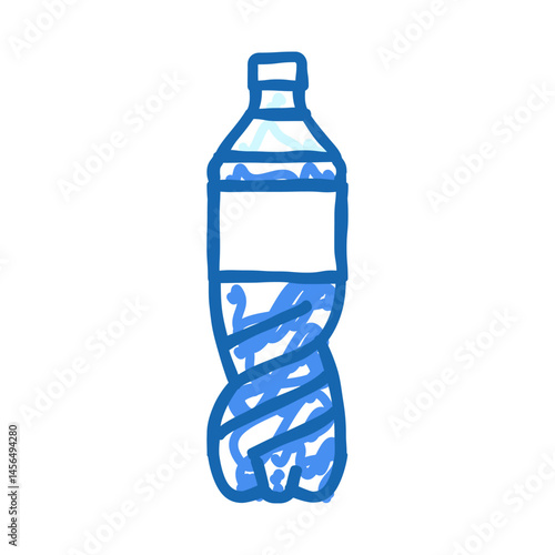 empty soda plastic bottle icon doodle illustration