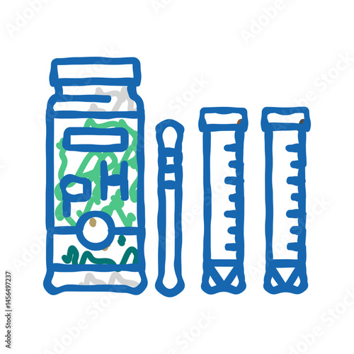 soil test kit garden tool icon doodle illustration