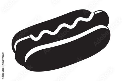 Hot Dog Mascot Silhouette | Cartoon Vector Logo for Snack Bars & Diners