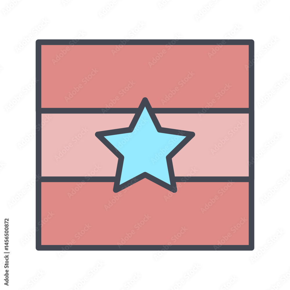 Red White and Blue Vector Icon Red White and Blue Vector Icon