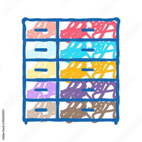 chest of drawers kid bedroom icon doodle illustration