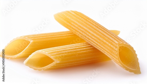 three penne isolated on white background