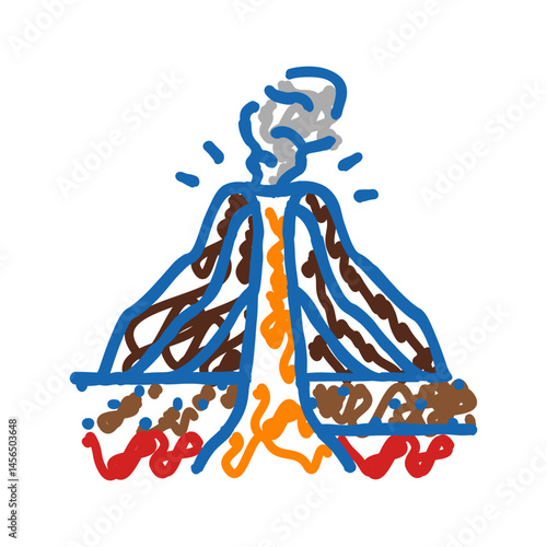 cinder cones lava icon doodle illustration
