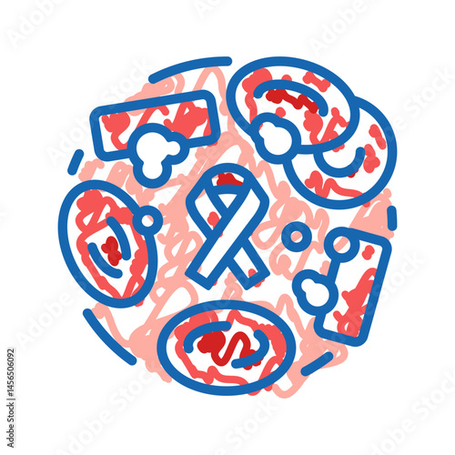 leukemia cancer icon doodle illustration