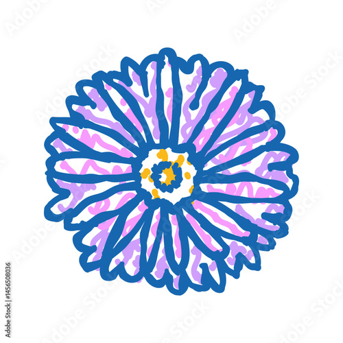 aster blossom spring icon doodle illustration