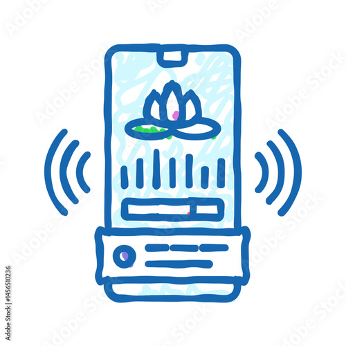 app online yoga relax icon doodle illustration