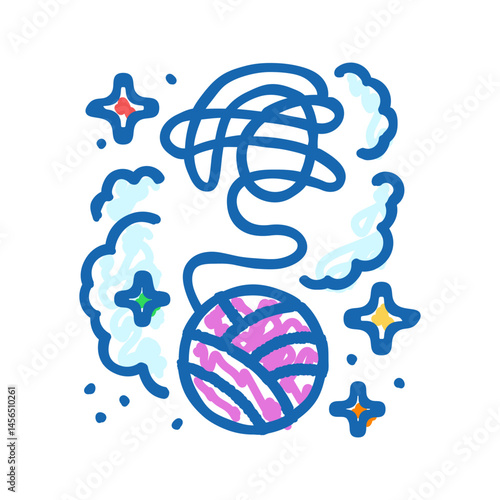 stress yoga relax icon doodle illustration