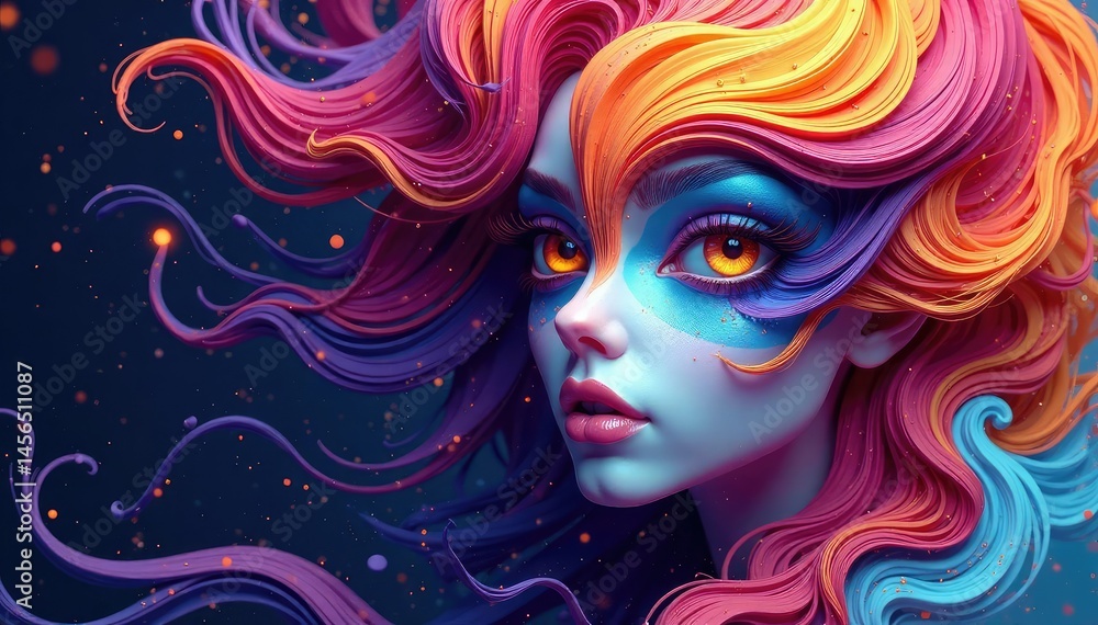 Abstract swirling design resembling a stylized face , shape, abstract Abstract swirling design resembling a stylized face , shape, abstract