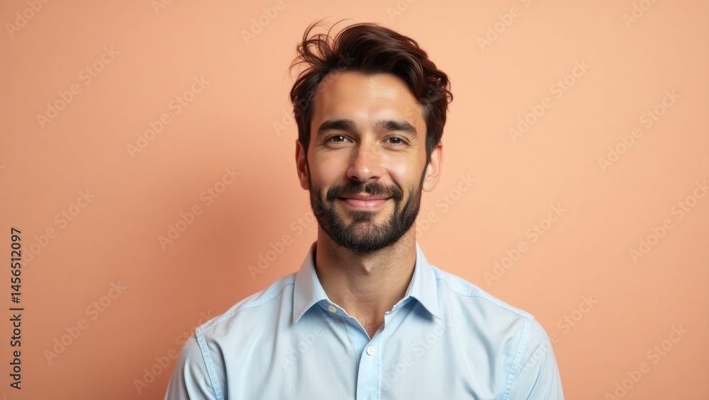 Youtube Summarizer. Smiling YouTube Expert. Male man model isolated background. Content creator smiles confidently in plain blue shirt, conveying expertise on summarizing YouTube videos. Youtube Summarizer. Smiling YouTube Expert. Male man model isolated background. Content creator smiles confidently in plain blue shirt, conveying expertise on summarizing YouTube videos.