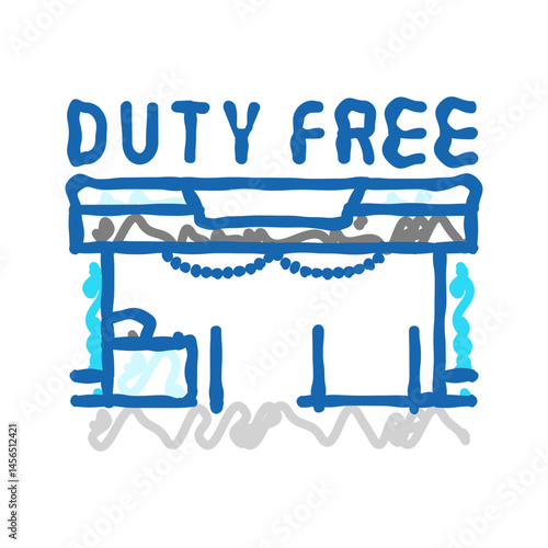 duty free shop icon doodle illustration