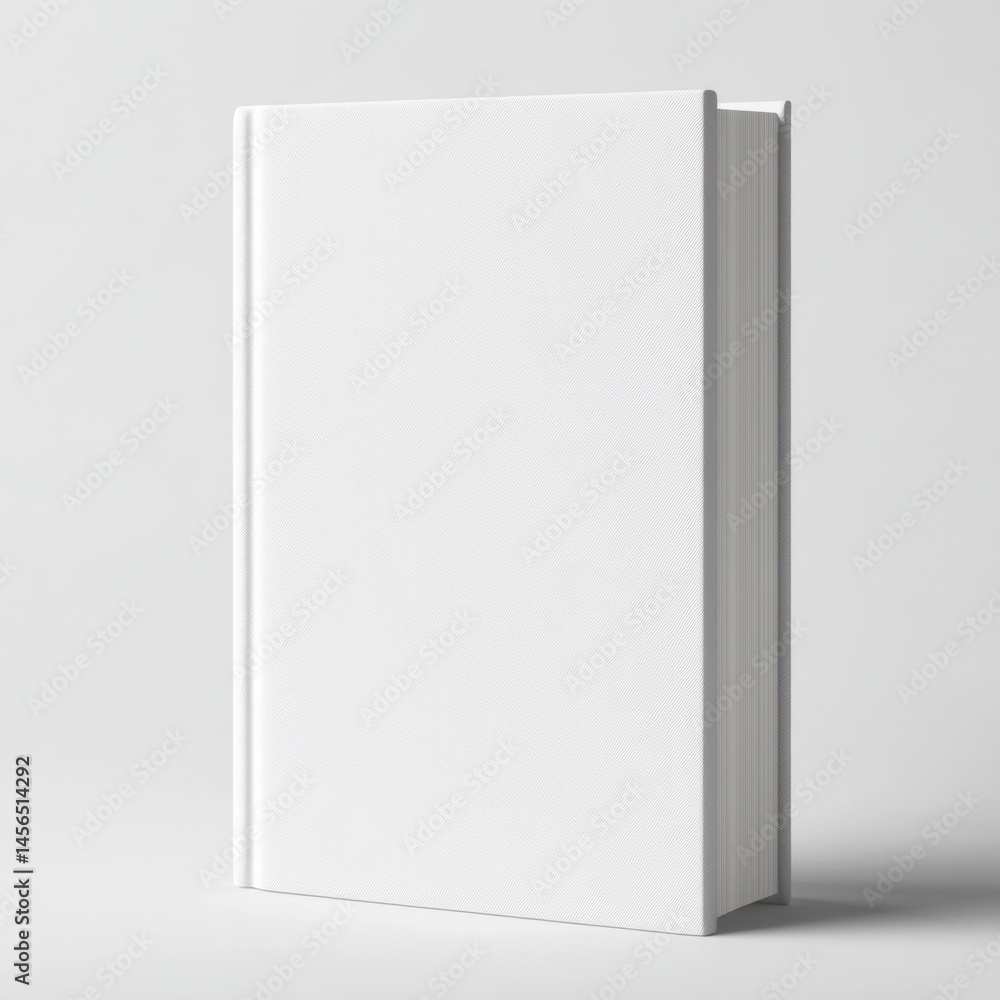 A blank hardcover book standing upright with a slight shadow, minimal design, and neutral tones for print-on-demand previews. A blank hardcover book standing upright with a slight shadow, minimal design, and neutral tones for print-on-demand previews.