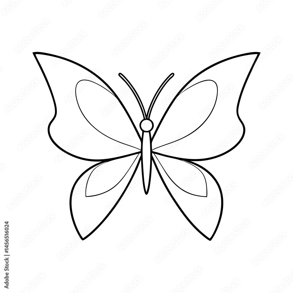 Butterfly Design Sketch Line Art Vector Butterfly Design Sketch Line Art Vector