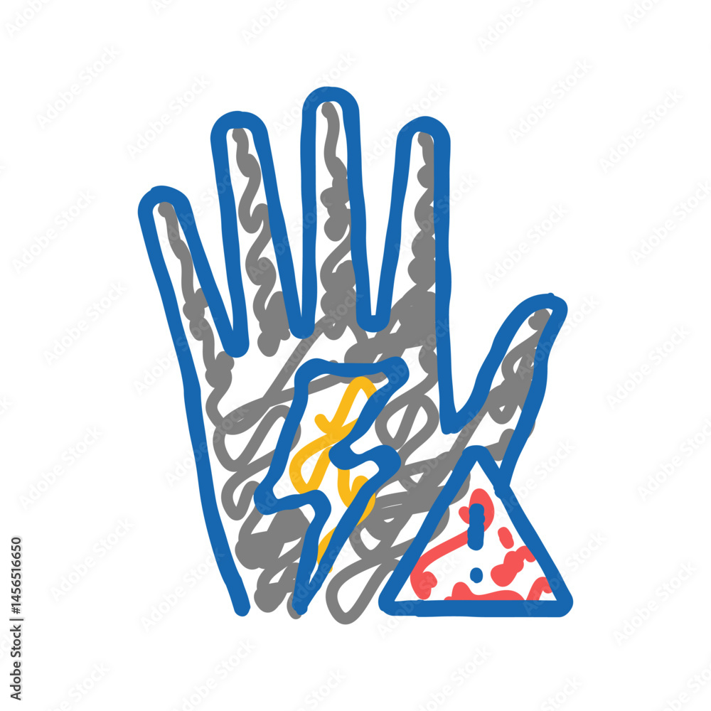 Fototapeta premium beware electricity icon doodle illustration